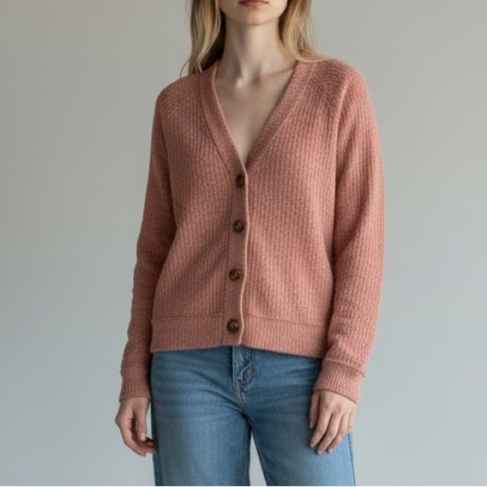 Vince Camuto persimmon peach cardigan Comfortable Cotton Loungewear cottagecore - Picture 5 of 11